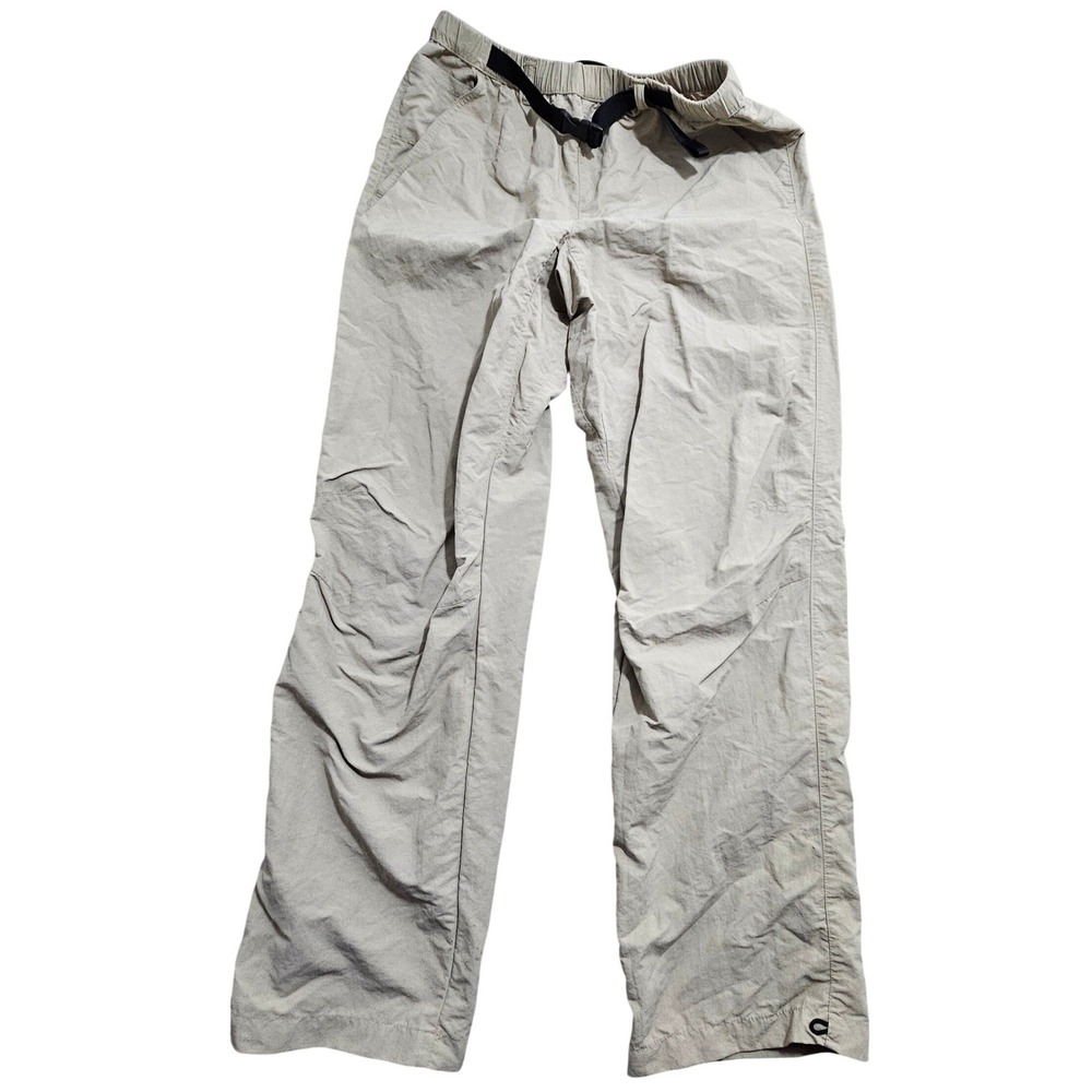 Royal Robbins Mens Medium Khaki Nylon Hiking Travel Pants Integrated Belt Snaps*
